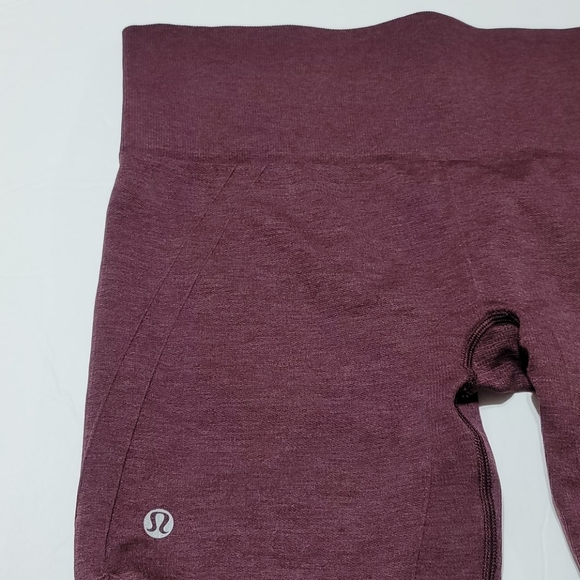 lululemon 10 High-Waist Burgundy Cropped Capri Leggings Athleisure Activewear - Picture 5 of 8